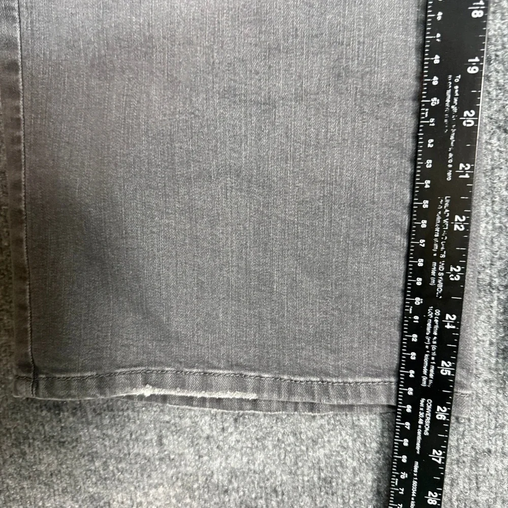 J McLaughlin Wide Leg Jeans Womens 10 Grey High Rise Cropped Faded Stretch Denim
